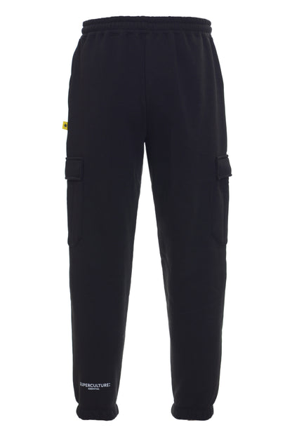 SUPERCULTURE POSER - Pantalone in felpa con tasconi  NERO