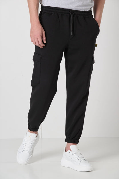 SUPERCULTURE POSER - Pantalone in felpa con tasconi  NERO