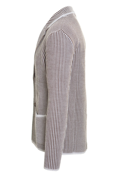 Cardigan Over/D Bianco/Marrone