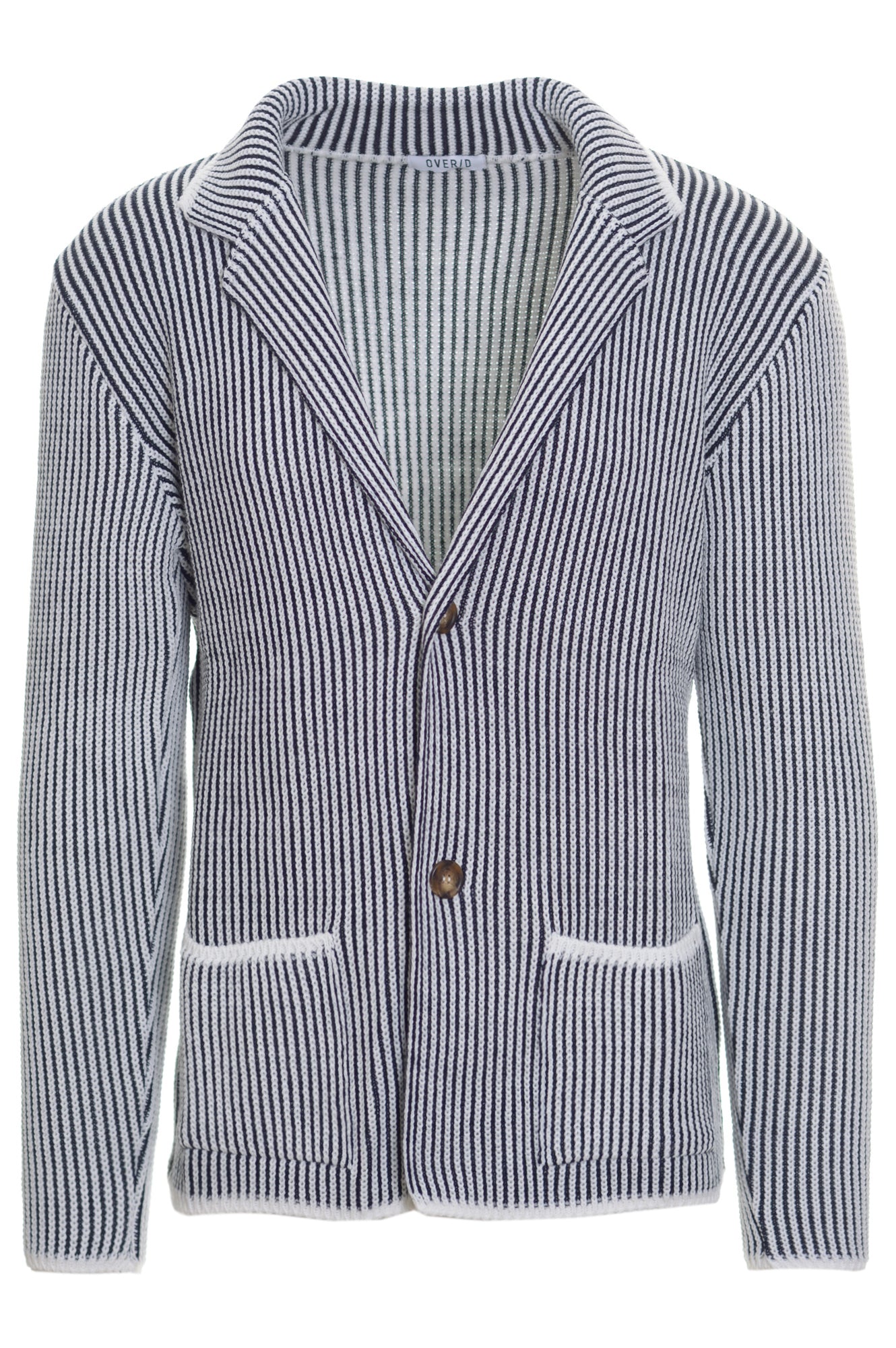 Cardigan Over/D Bianco/Blu